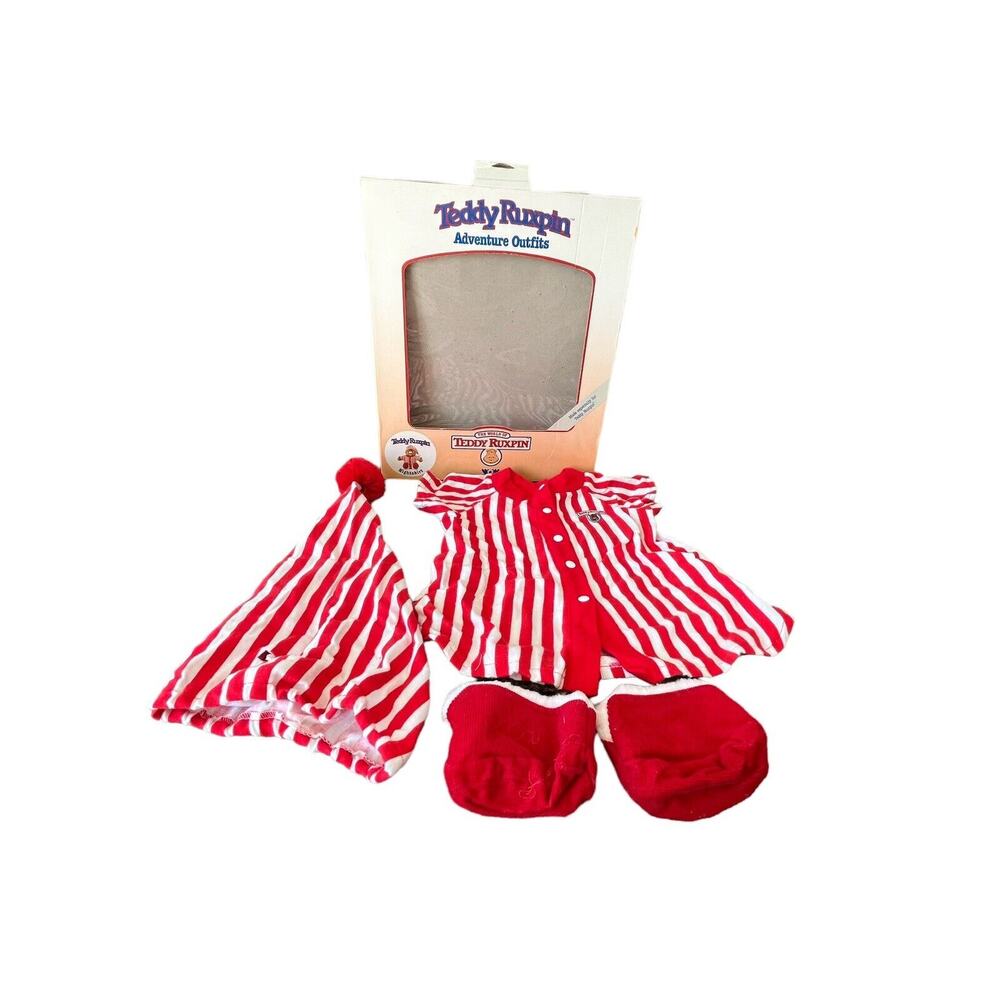 Toy Vintage Teddy Ruxpin Adventure Nightshirt Outfit Sleep Shirt Hat Slipper